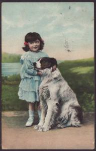 Girl,Dog Postcard