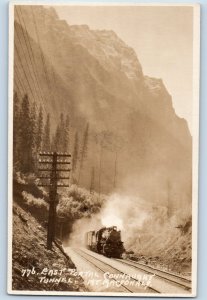 Banff Canada Postcard Byron Harmon East Portal Connaught Train c1930s RPPC Photo