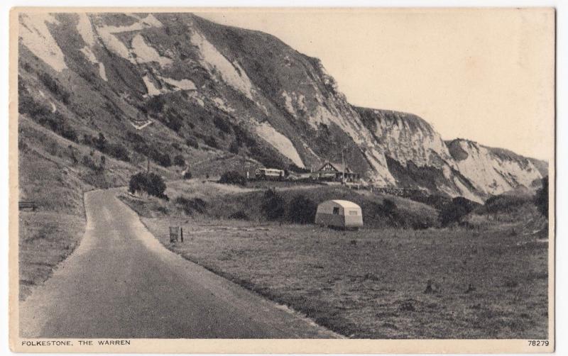 Kent; Folkestone, The Warren PPC By Photochrom, Unposted, c 1930's, Note Caravan 