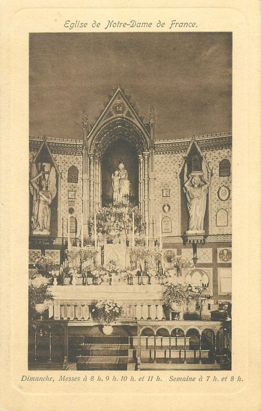 Postcard England London Notre Dame de France Church interior aspect