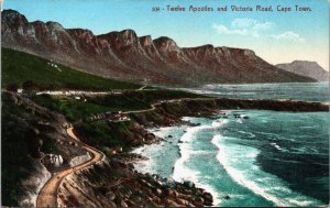 South Africa Twelve Apostles and Victoria Road Cape Town Vintage Postcard C038