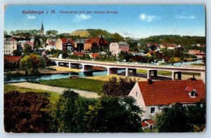 Rudersdorf Germany Postcard Kalkberge i. M. Panorama with the new bridge 1921