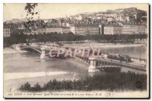 Old Postcard Pont Morand Lyon Quai St Clair and Coteau de la Croix Rousse E R