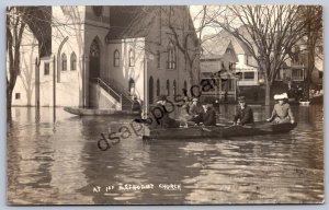K47/ Marietta Ohio RPPC Postcard c1910 First Methodist Church Flood Disaster 340