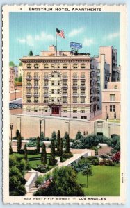 LOS ANGELES, CA California ~ ENGTRUM HOTEL APARTMENTS c1930s Roadside Postcard