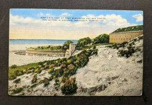 Mint Vintage Birds Eye Fort Barrancas San Carlos Pensacola FL Picture Postcard