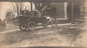 Postcard Real Photo Family Photograph Riding Car Antique Truck Automobile RPPC