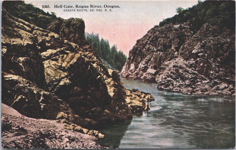 USA Hell Gate Rogue River Oregon Shasta Route Vintage Postcard 09.10 