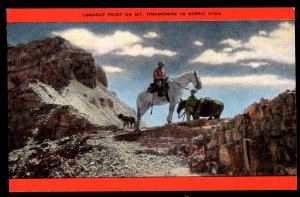 Utah Lookout Point on Mt. Timpanogos, Provo Valley Horses and Riders - Linen