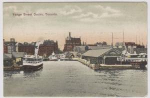 Canada Toronto ON Yonge Street Docks 1907 Colored Postcar...