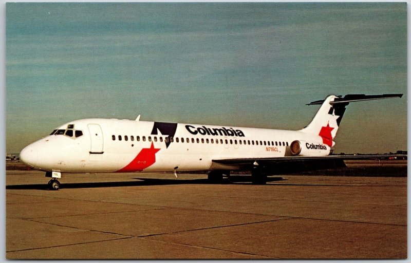 Airplane Columbia Air DC-9-32 N715CL Airliner Aircraft Postcard