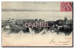 Old Postcard Neuchatel Switzerland Panorama