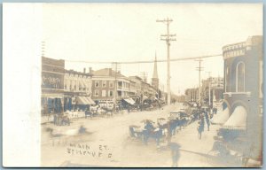 BELLEVUE OH MAIN STREET ANTIQUE REAL PHOTO POSTCARD RPPC