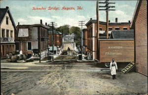 Augusta Maine ME Kennebec Bridge c1910 Vintage Postcard
