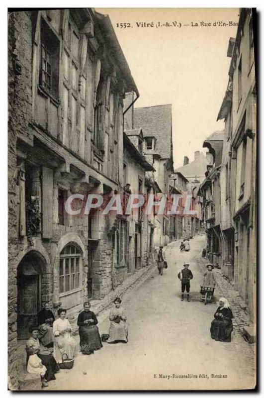 Old Postcard Glass Street from below Folklore Women