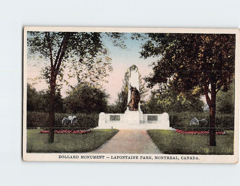 Postcard Dollar Monument, Lafontaine Park, Montreal, Canada