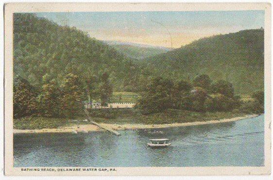 Bathing Beach Delaware Water Gap PA 1919