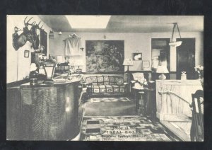 EXCELSIOR SPRINGS MISSOURI IDEAL HOTEL INTERIOR VINTAGE ADVERTISING POSTCARD