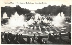 Vintage Postcard 1920's Versailles Le Bassin De Latone Grandes Eaux France