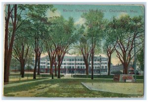 1914 Marine Barracks Navy Yard Exterior View Charlestown Massachusetts Postcard