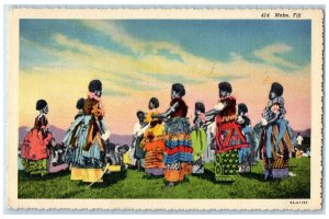 1940 Women Wearing Traditional and Colorful Dress Meke Fiji Vintage Postcard