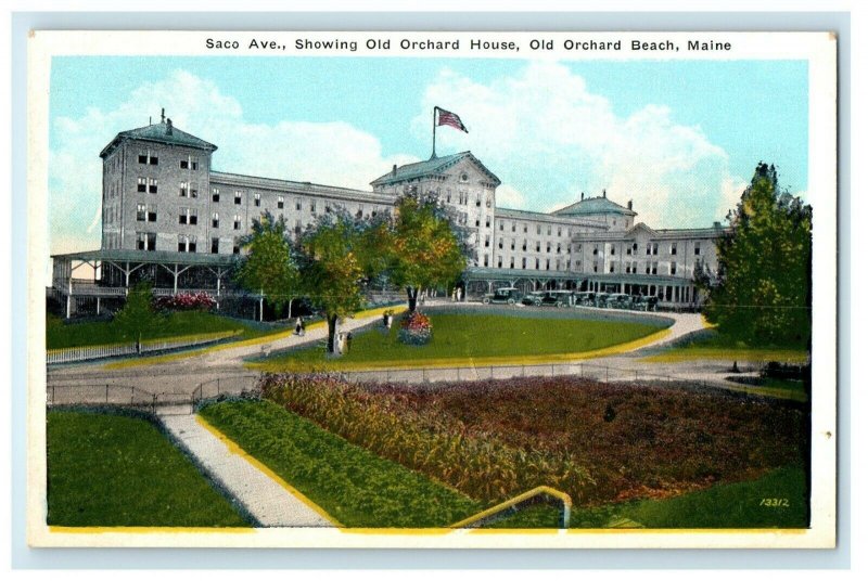 c1934 Saco Ave Showing Old Orchard House, Old Orchard Beach, Maine ME Postcard