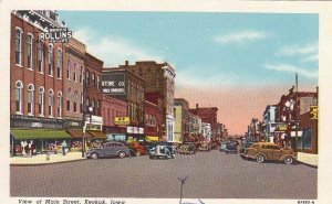 Postcard View of Main St Keokuk Iowa
