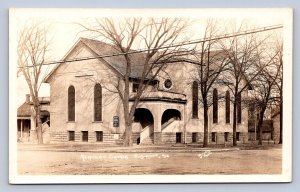 J94/ Burlington Kansas Postcard RPPC c1910 M.E. Church Building 456