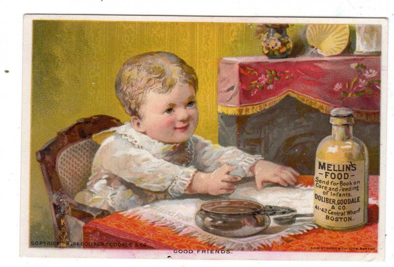 1884*MELLIN'S FOOD*DOLIBER GOODALE & CO*GOOD FRIENDS*ARMSTRONG & CO LITHOGRAPH