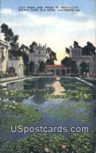 Lily Pond & House of Hospitality, Balboa Park - San Diego, California CA  