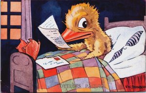 Happy Easter Duck Caricature V.W. Sternberg Vintage Postcard C155