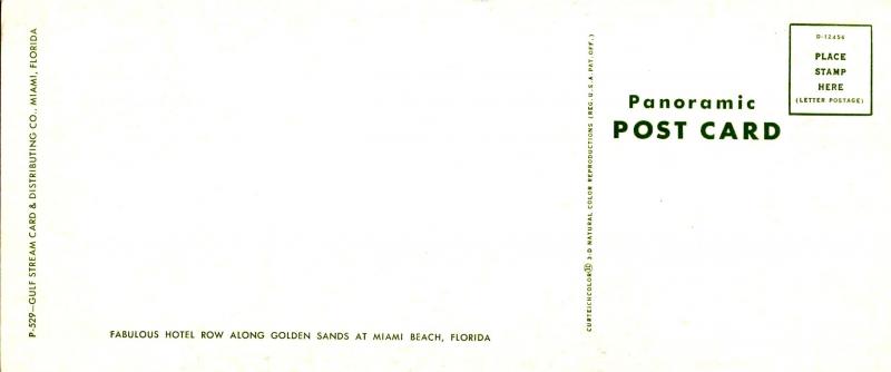 FL - Miami Beach. Panoramic View, Hotel Row (3.5 X 8.25). 