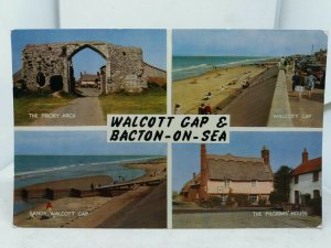 Vintage Multiview Postcard Walcott Gap & Bacton on Sea Pilgrims House etc 1960s
