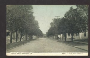 HUNTINGTON INDIANA RESIDENCE STREET SCENE VINTAGE POSTCARD CU WILLIAMS