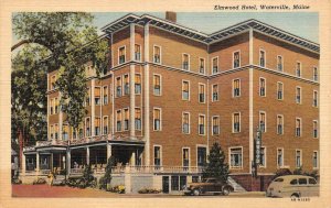 WATERVILLE, Maine ME   ELMWOOD HOTEL  Roadside  ca1940's Vintage Linen Postcard