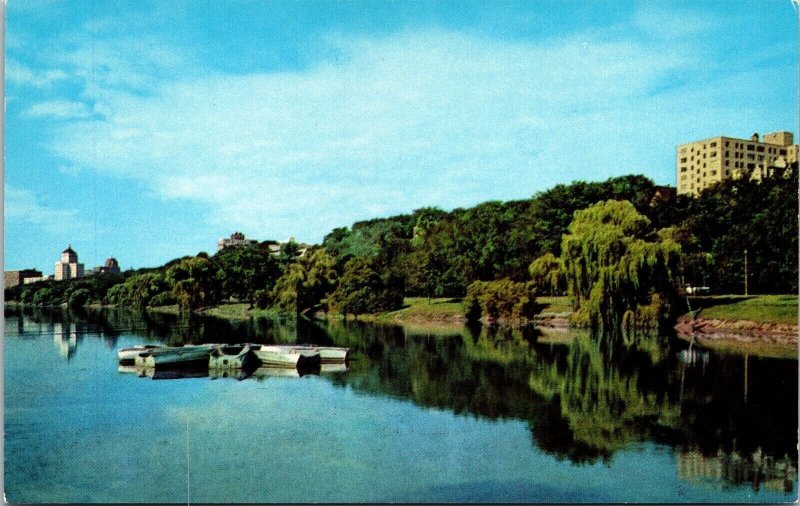 Juneau Park Lagoon Elks Blub Milwaukee Wisconsin WI Postcard LL Cook VTG UNP 