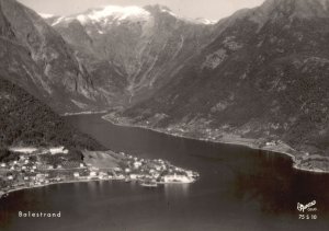 Vintage Postcard Real Photo Mountains Rivers Scenic Balestrand Norway RPPC