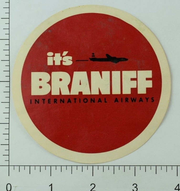 1940's-50's Braniff International Airways Luggage Label Original E18 