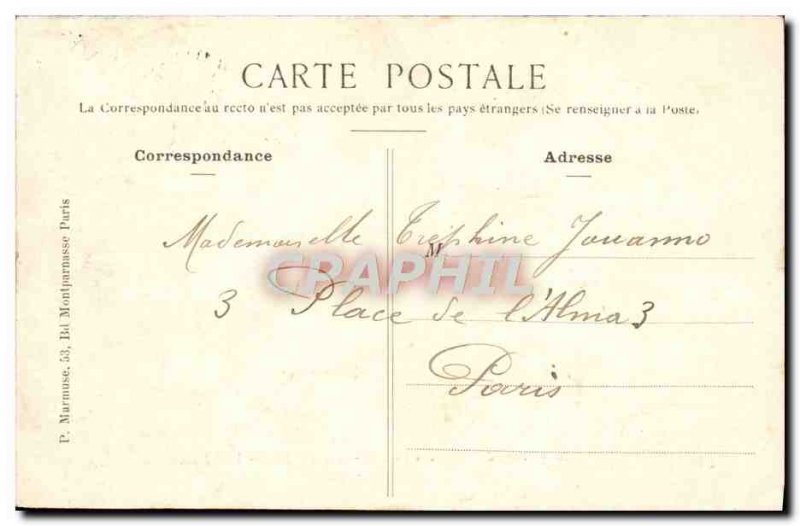 Old Postcard Parc de St Cloud Large water waterfall