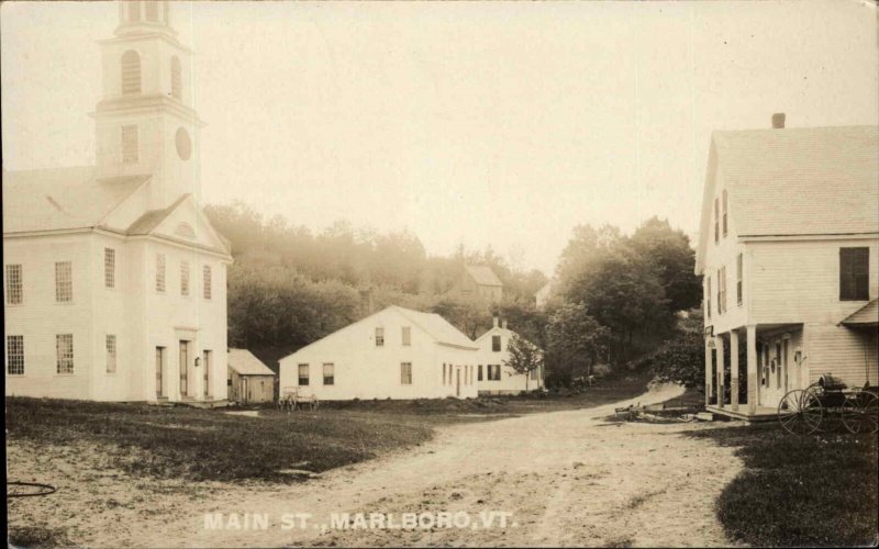 Marlboro VT Vermont Main St. c1910 Real Photo Postcard #2