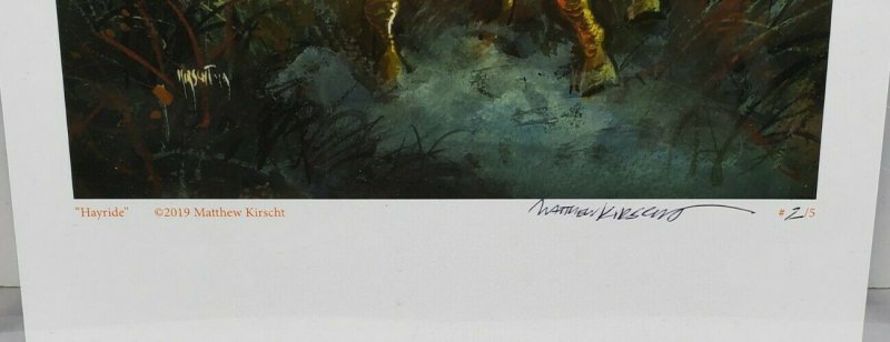 SHIVERBONES Matthew KIRSCHT Signed #2/15 HAYRIDE LARGE PRINT Vtg Postcard Style