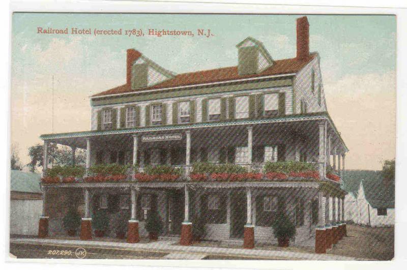 Railroad Hotel Hightstown New Jersey 1910c postcard