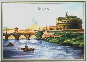 Italy Rome Engelsburg on the Tiber Vintage Postcard BS.27