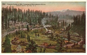 Vintage Postcard 1920's Cantara Loop Sacramento River Shasta Route So. Pac. R.R.