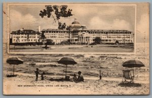 Postcard Spring Lake Beach NJ c1910s New Monmouth Hotel Dual View