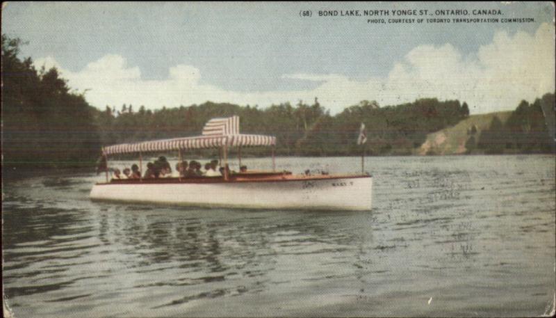 Toronto? Bond Lake North Yonge St. Boating c1910 Postcard 3.5x6.25 inches