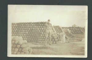 Ca 1915 Real Photo Post Card WWI Bombs Stacked Up In France Over 800 Shown