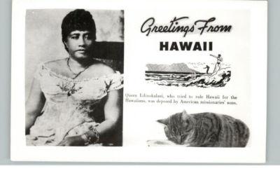 HI Cat Queen Liliuokalani Postcard