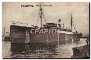 Postcard Old Ship Ship Brazilian Pelotas Brazil