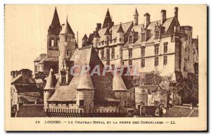 Old Postcard Loches Royal Castle and La Porte Des Cordeliers
